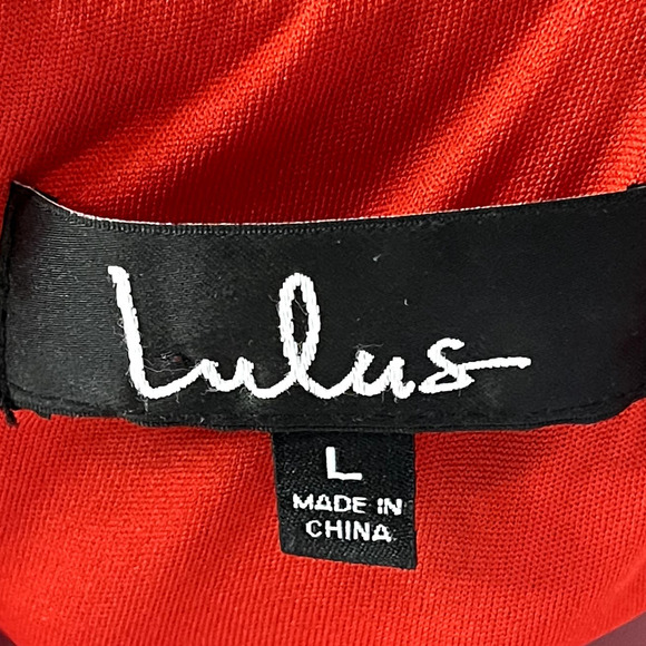 Lulus Red Ruffled Bodycon Mini Dress | Stretchy | Adjustable Straps | Size Large - Picture 6 of 7